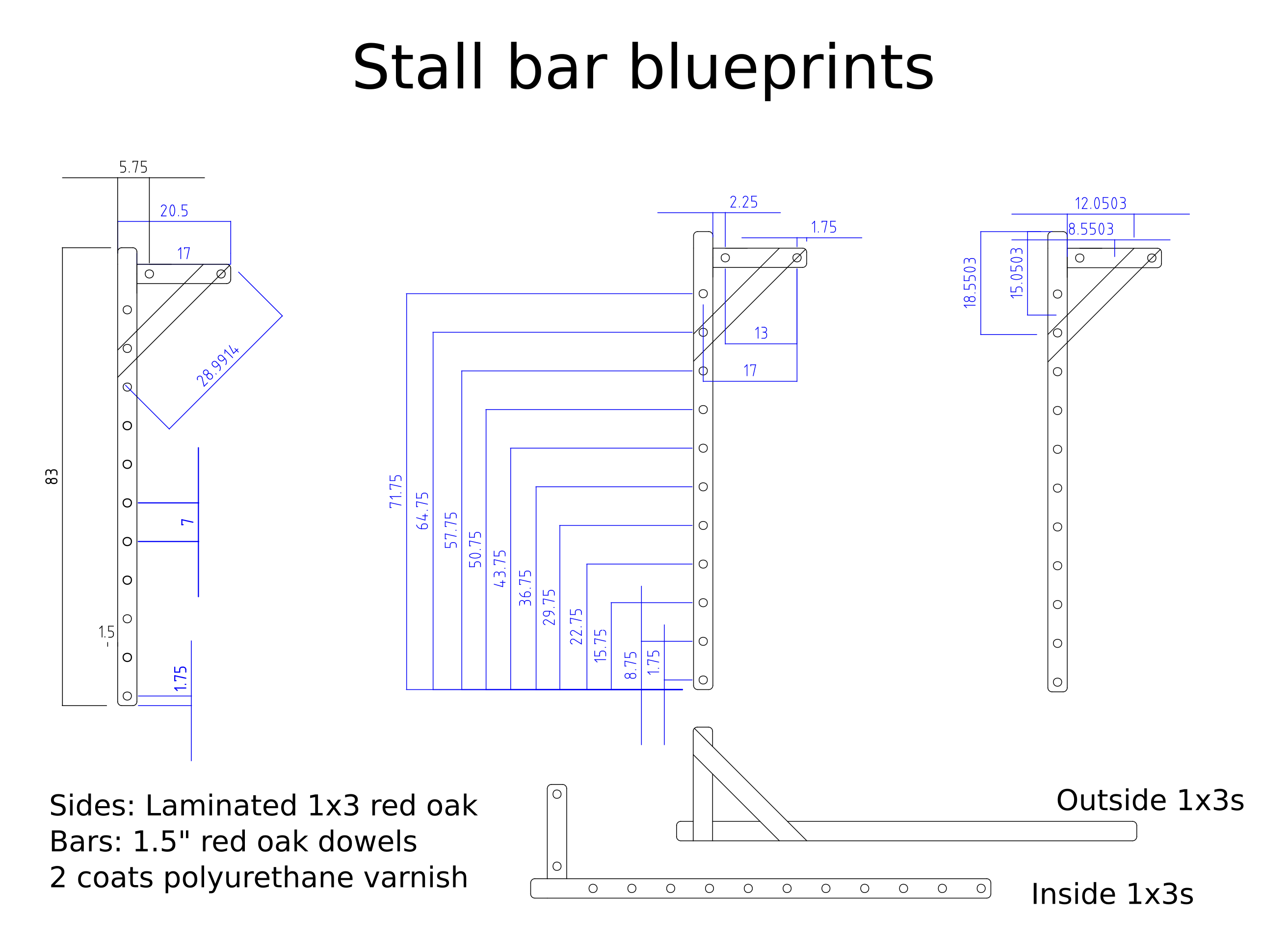 blue prints of my stall bars